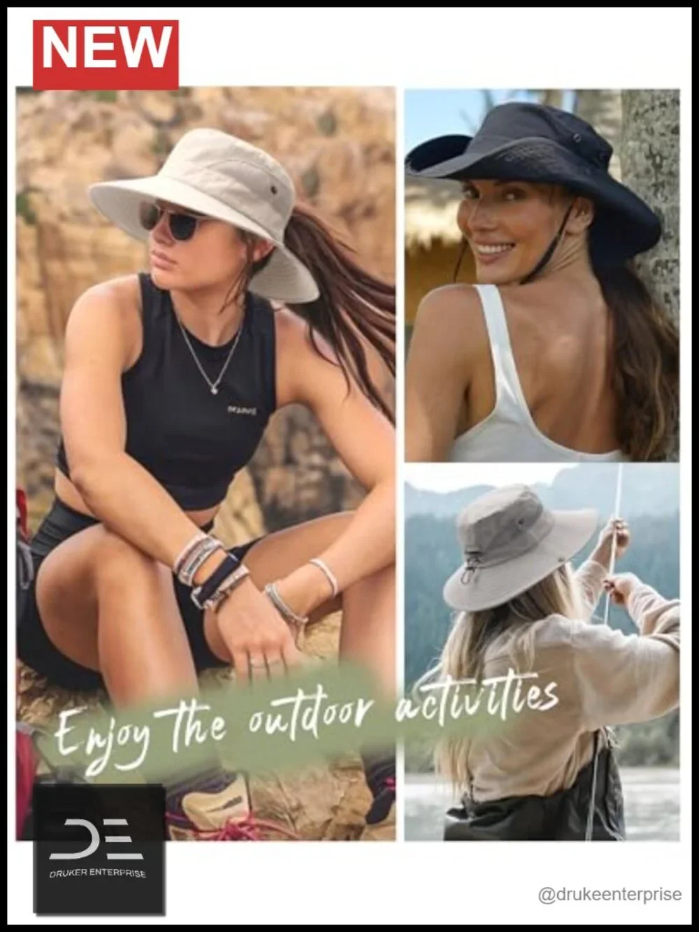 Womens Sun Hat with Ponytail Hole UPF 50+ Wide Brim Waterproof Nylon Foldable